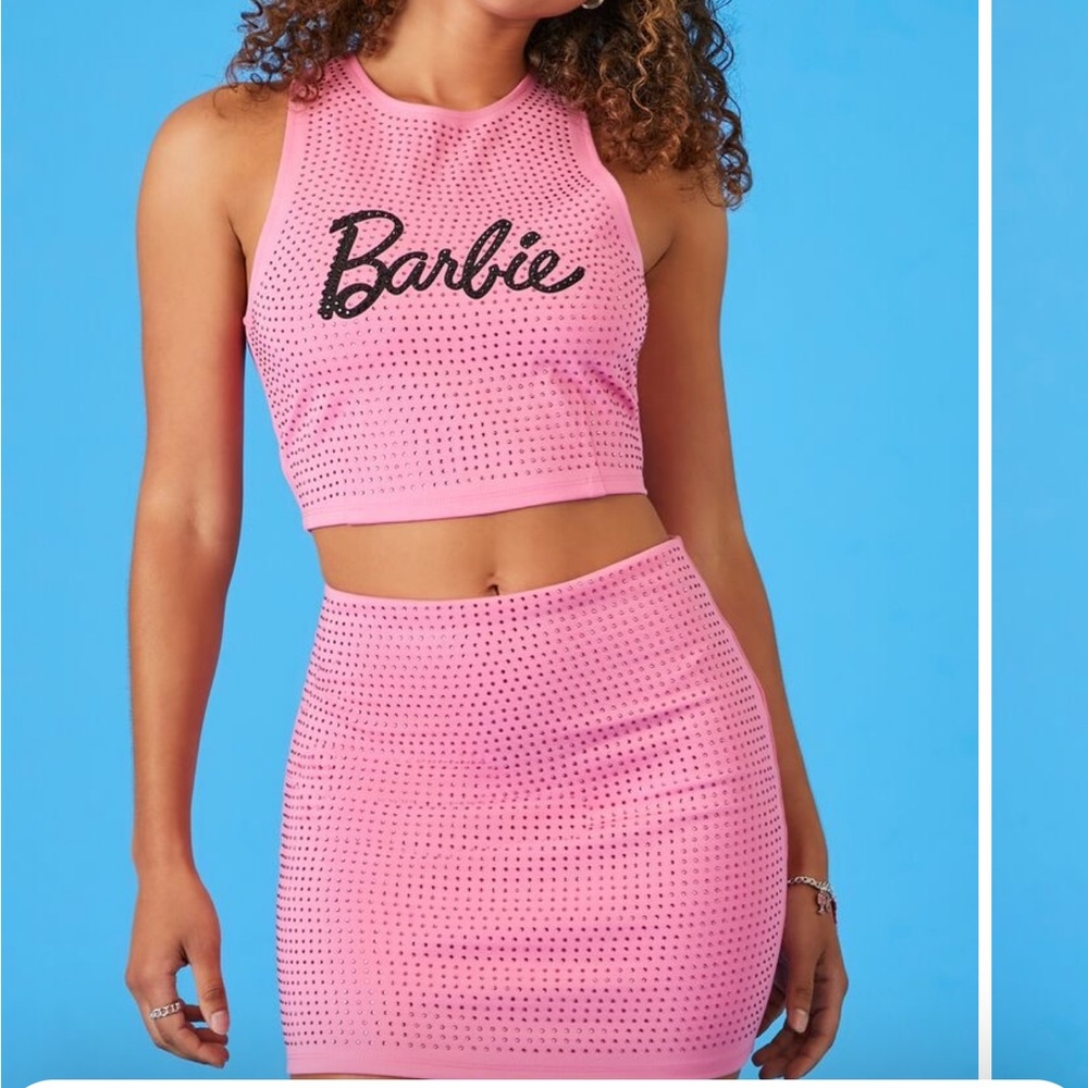 Barbie Crop Top and Mini Skirt Set